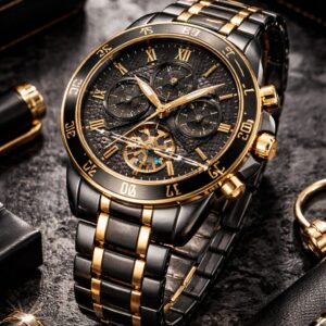 Luxury Black & Gold Chronograph Men’s Watch