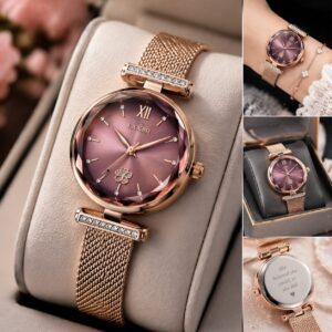 Luxury Rose Gold Mesh Women’s Watch