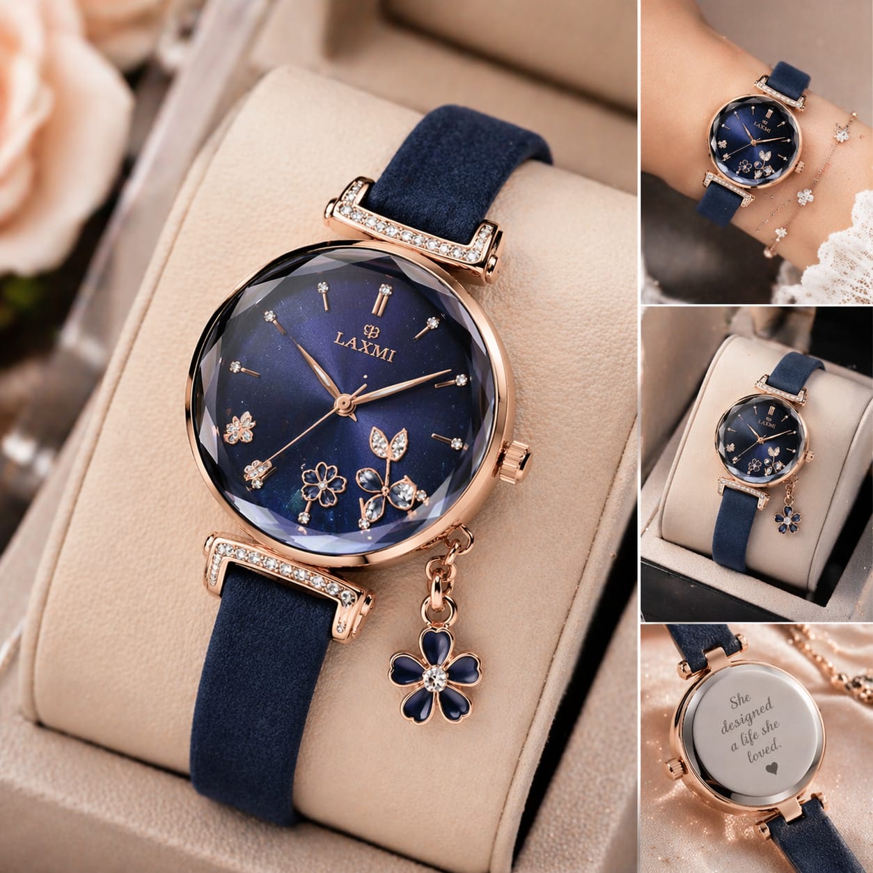 Elegant Navy Blue Girls Watch